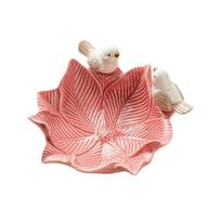 Multipurpose Dim Sum Tray Bird Design Jewelry Holder Case Soap Dish Flower Storage Dish  Home Decor rožinė