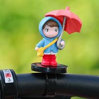 Creative Strap Model Motorcycle Cute Doll, Bicycle Decoration Ornament, Mountain Bike, Motorcycle New Umbrella Girl Decoration, Bottle Car Ornament Blue