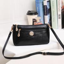 Mini Crossbody Krepšiai Moterims PU Oda Messenger Pečių Krepšiai Kelios kišenės Mažos kvadratinės rankinės Telefono piniginė 24*8*14cm juoda