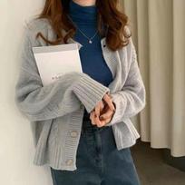 Korean Fashion Twisted Cardigan Sweater Women O Neck Single-breasted New Knitted Office Retro Coats Female Autumn Winter Solid Color Casual Jackets One size pilka spalva