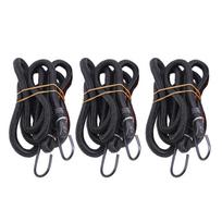 Weatherproof Bungee Cords Pack of 3 Elastic Luggage Cords Elastic Bungee Strap with Hook for Securing Luggage Camps juoda