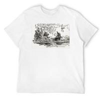 Ratty and Mole boating Wind in the Willows illustration - Arthur Rackham T-Shirt summer top quick-drying mens vintage t shirts S