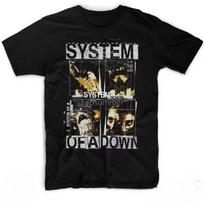 Band System of A Down Soad Faces Collage T Shirt Funny Graphic Tees Shirts Mens Tshirts Cotton Black Tee Shirts for Men S juoda