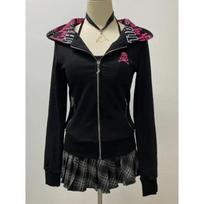 2KWEIRD Y2k Punk Hoodies Women Vintage Aesthetic Grunge Zipper Sweatshirt Streetwear Slim Tops Female Gothic Jackets S juoda