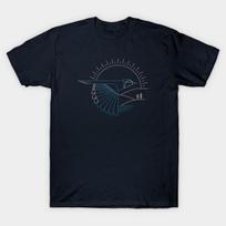 Men Black Print T-shirt Blue Jay No-Cut Transfer Paper Print Cotton Tshirt L tamsiai mėlyna