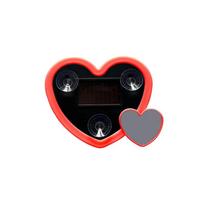 LED neon lights, car triangle windows, solar heart lights, car windows, heart-shaped glowing ambient lights, car decoration ligh raudona