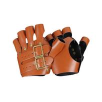Wristband Design Steampunk Gloves PU Leather Cosplay Gloves Gothic Fingerless Gloves  Rock Bands kupranugaris