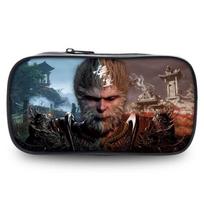 Spacious Black Myth Wu Kong Pencil Case Stylish Polyester Design For Students Style A