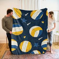 A Comfortable Beach Volleyball Theme Pattern Fleece Blanket, Soft High-Definition Digital Print, All-Season, Perfect Gift, Soft, 130x150cm51x59in