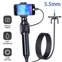 360° Articulating Borescope 5.5mm 1080P HD Endoscope Camera with Steerable Probe Flexible Snake Inspection Scope for IOS Android 1m