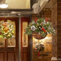 Christmas Front Porch Decor With Lights Party Decorations Christmas Basket With Pine Cones Berries For Home Decor Party Holiday China Mainland
