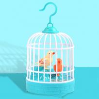 Sound Control Talking Electric Bird Parrot Cage Simulation Bird Cage  Parent-Child oranžinė