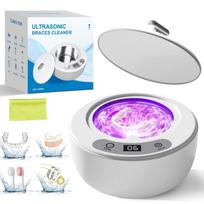 Ultrasonic Retainer & silver Jewelry Cleaner Machine 49kHz with UV Light and Timer Portable for Dentures Aligners, Braces,Dental pod,Mouth Guards, balta