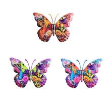 3pcs Colorful Butterfly Wall Decor Metal Wall Ornaments Vintage Style Butterfly Wall Art  Patio 3Pcs Butterfly