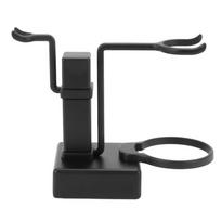 Jan.Bathroom Barber Men Metal Shaving Rack Stand Set - Shave Brush Holder Shelf + Soap Mug Cup Bowl Black