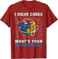 I Solve Cubes Superpower Funny Speed Cubing TShirt Math Lovers Students Nerds Graphic Tee Tops Schoolwear Clothes Novelty Gifts S
