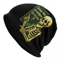 Halloween Math Funny Six Seven Meme Brainrot Skeleton Bonnet Hats Autumn Winter Skullies Beanies Hat Unisex Warm Dualuse Cap One Size