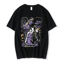2024 Nauji Anime Jojo Bizarre Adventure Marškinėliai Unisex Jotaro Star Platinum Unisexga Marškinėliai Unisex Moterų Mada Trumpomis Rankovėmis Kasdieniai Viršūnės Unisex S įvairiaspalvis