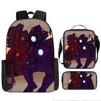 Skibidi Toilet Man Spoof School Bag Elementary School Backpack Satchel Pencil Case Backpack