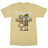 Oktoberfest Holiday Skeleton - Funny Spooky Beer Unisex T-Shirt S įvairiaspalvis