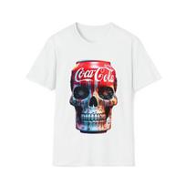 Unisex švelni medvilninė marškinėliai. Coca Cola kaukolės skardinė S įvairiaspalvis
