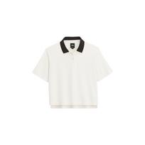 Vans Polo Shirts Women's Marshmallow White Polo Collar Moderate Straight Fit VN0010AVFS8 L
