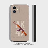 Ak-47 King of Guns Phone Case For iPhone 17,16,15,14,13,12,11,X,XR,XS,Plus,Mini,Pro,Max Soft black Shockproof Cover iPhone13PRO