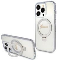 Etui Guess Ring Stand Script Glitter Magsafe Do Iphone 15 Pro, Przezroczysty/Transparent