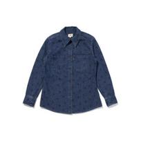 Levis Abstract Floral Print Long Sleeve Shirt Women tops Denim-Blue A4611-0000 M