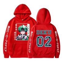 Anime My Hero Academy Midoriya Izuku DEKU vyriškas/moteriškas džemperis ilgomis rankovėmis laisvas, laisvas megztinis Unisex Street Topas L raudona
