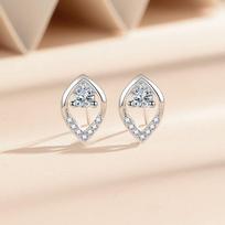 Water Drop Stud Earrings Women's Autumn Light Luxury Rhombus Earrings Niche Ins Trendy New Earrings