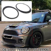 1 pora blizgių juodų priekinių žibintų apdailos žiedų BMW Mini Cooper R55 R56 R57 2007-2015