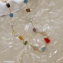 Real  Sterling Silver Colorful Stone Chokers Necklaces for Women Trendy Fine  Minimalist Geometric Accessories