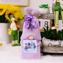 Žavinga megzta kepurė, bitės gnomo pliušinis žaislas, idealus sezoninėms šventėms ir namų dekorui Purple Gnome