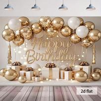 2D Black Gold Retirement Backdrop, Polyester Happy Retirement Party Background Banner 47.2x31.5inch/120*80cm