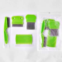 4 Pack Flea Lice Comb, Stainless Steel Dog Cat Grooming Combs with Rounded Teeth, Double Sided Professional Pet Tear Stain Remov