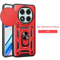 For Xiaomi Redmi Note 14 Pro + Case Redmi Note 14 pro Plus Magnetic Ring Holder Armor Phone Case Slide Camera Protect Back Cover Redmi Note 14 Pro+