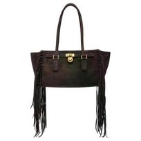 MICHAEL KORS Hamilton tassel design, fashionable and versatile PU shoulder bag, small size, women's chocolate color ruda