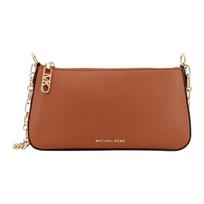 MICHAEL KORS Empire Logo chain link zipper closure leather shoulder bag women's brown ruda