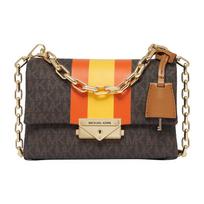 MICHAEL KORS crossbody bag Cece classic old flower all over printed chain commuter fashion striped color matching flip cover cowhide one-shoulder ruda