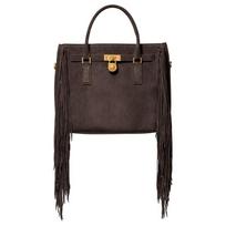 MICHAEL KORS Hamilton MODERNE Tassel Design Calfskin Handbag Small Women's Chocolate Color ruda