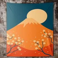 Mount Fuji tapestry 75x100 juoda
