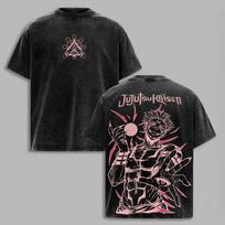 Jujutsu Kaisen Anime Ryomen Sukuna Graphic T-shirt Vintage Washed Oversized T Shirt Men Women Clothing Tee S