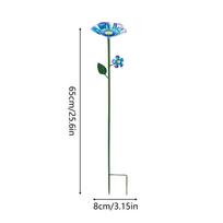 Bee Watering Station For Garden Outdoor Metal Flower Shaped Bird Feeder Backyard Hummingbird Drinker For Lawn Patio Balcony Farm mėlyna