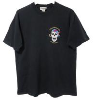 M/L Vtg 90s Y2K Treasure Island Pirate Skull Distressed Skate Punk Black T-Shirt S įvairiaspalvis