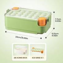 Cocktail Ice Molds Flexible Reusable Easy Release Large Capacity Mold Ice Trays With Container Box For Cocktails Whiskey Coffee žalia