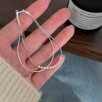 Double Layer Round Bead Snake Bone Chain INS Style, Niche and High-end, Simple and Layered Bracelet, Women's Jewelry 16CM