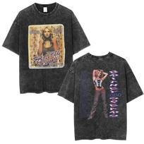 Britney Spears 2000 Tour Vintage Wash Double-Sided Oversized T-Shirt, Unisex Y2K Pop Fan Streetwear Tee, 100% Cotton Casual Short Sleeve Top S įvairiaspalvis