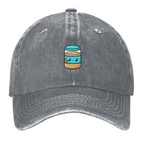 New Cute Cartoon Peanut Butter  Breakfast  Kawaii Baseball Cap custom caps fashionable funny hat Golf Hat Unisexs Luxury Women
