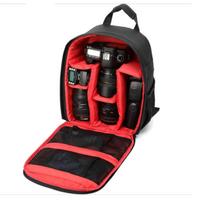 Multi-functional Digital DSLR Camera Waterproof Camera Storage Bag Camera Lens Pouch  Outdoor raudona